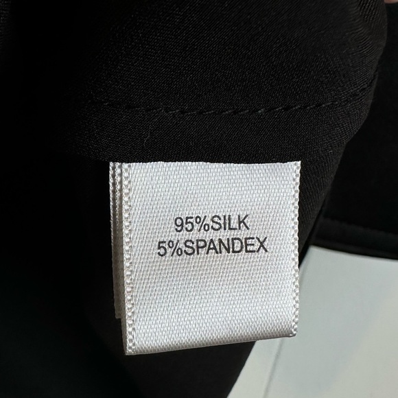 St. John Silk Black Drape Bow Blouse Top Sz S - Picture 7 of 11